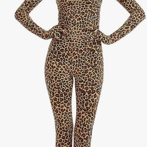 Leopard Print Jumpsuit & Headband
